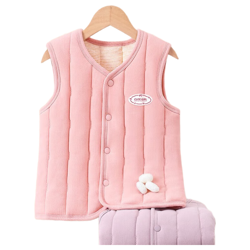 DEESHA 500G School Uniform Essential Kids Girls Thermal Vest Thickened Three-Layer Quilted Cotton Jacket