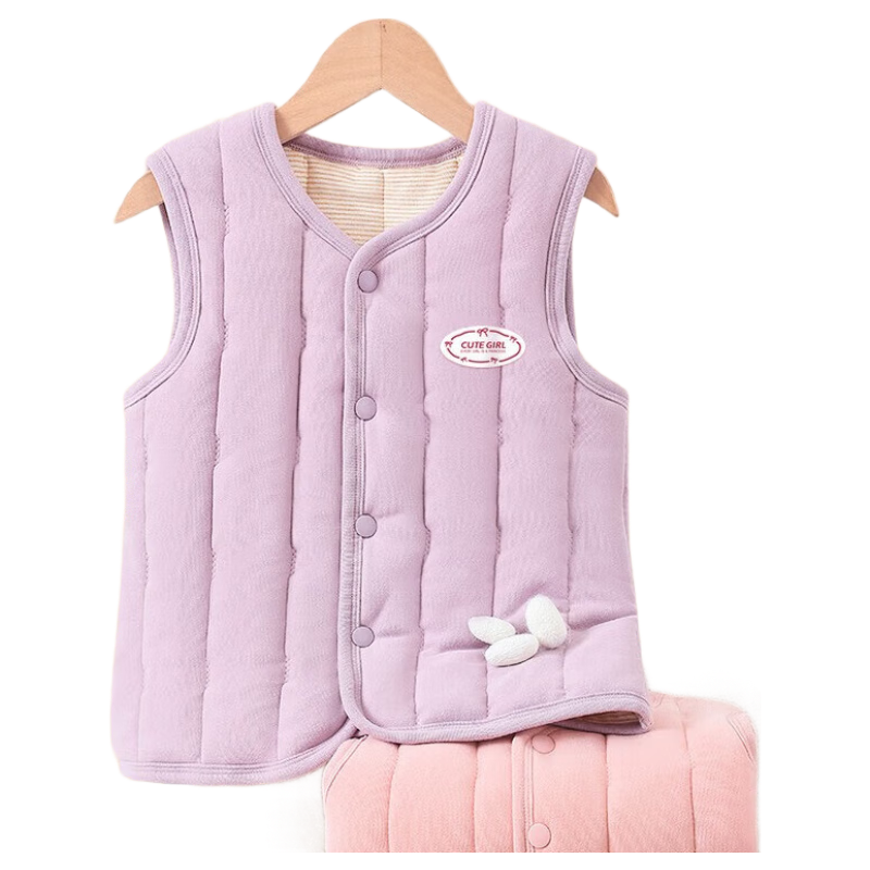 DEESHA 500G School Uniform Essential Kids Girls Thermal Vest Thickened Three-Layer Quilted Cotton Jacket