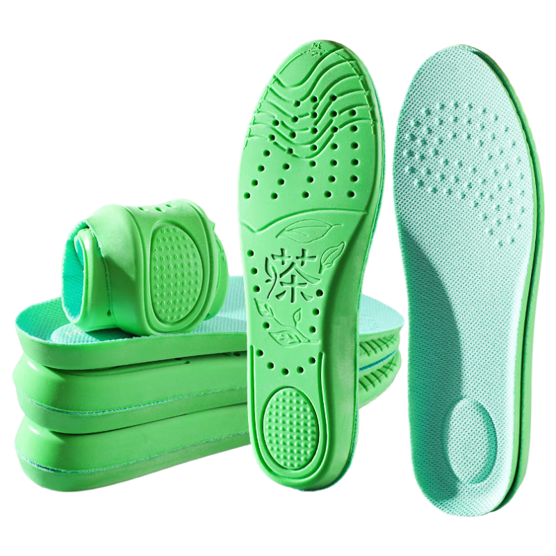 MINISO 2 Pairs Tea Scented Odor-Resistant Shock Absorbing Sports Insoles for Men, Soft and Breathable, Comfortable for Long Standing, Military Training, Size 39-40 Women