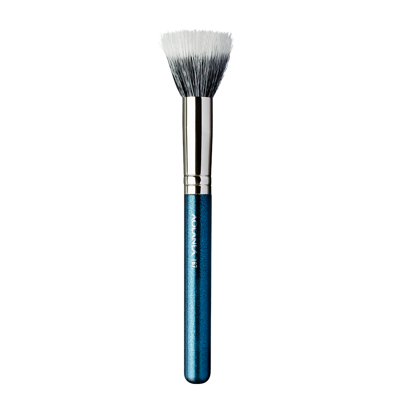 AOLANLA Pearl Blue Wool Blush Brush, Animal Hair Blending Contour Brush, No. 187 Multifunctional Makeup Brush, Single Brush Pack