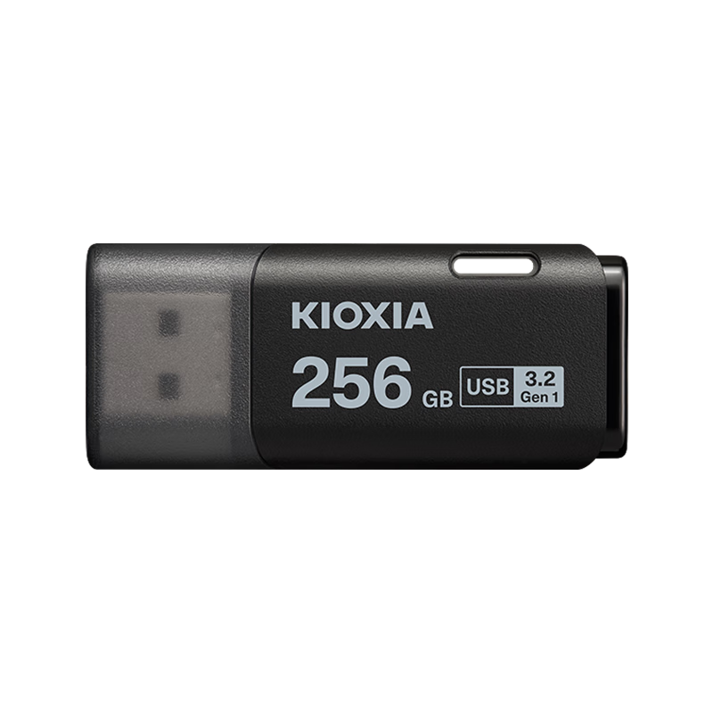 Kioxia 256GB USB Flash Drive, U301 Falcon Series, Black, USB 3.2 Interface, Stylish Design, High-Speed Transfer, for Office Work, Study, Car Entertainment, Compatible with Apple Systems