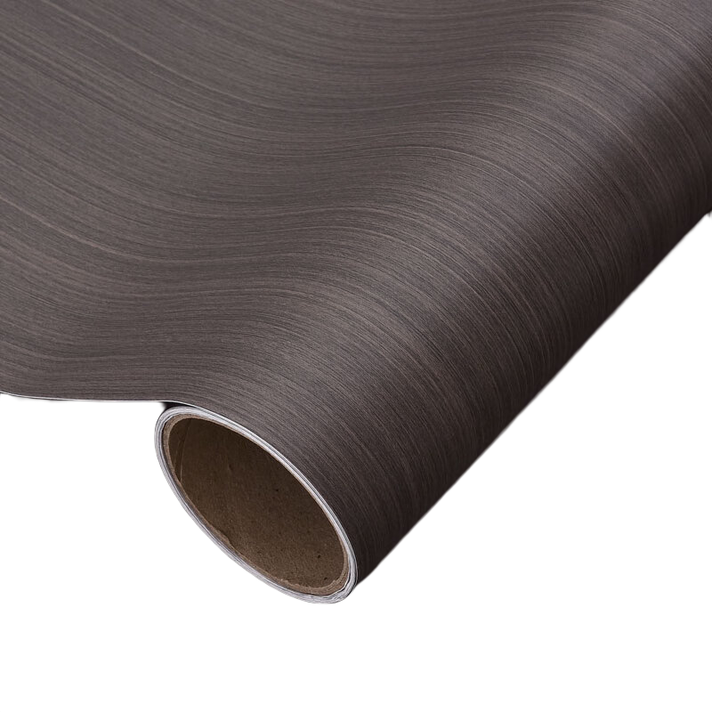 Qinghua Furniture Wood Grain Sticker, Cabinet Renovation Self-Adhesive Wall Sticker, Dark Coffee Color, 60*300cm