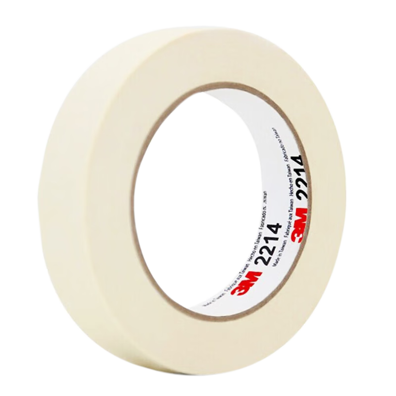 3M 2214 White Masking Tape, DIY Sticker Making, Heat-Resistant for Office And Home Use, Car Spray Painting, Masking, Traceless Painting Fixation And Protection, 30mm*50m, 1 Roll