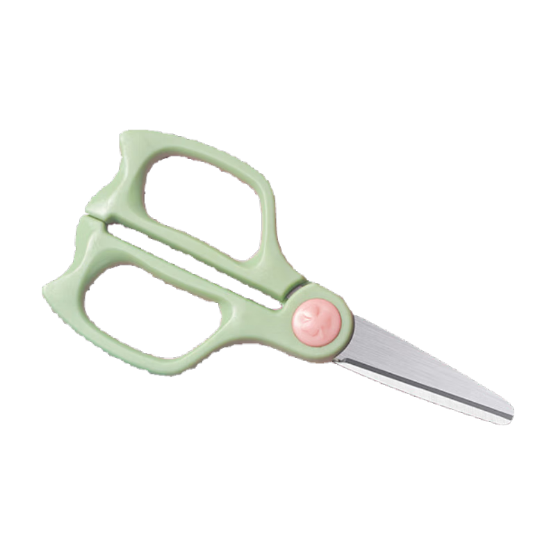 COOKSS Baby Food Scissors, Children's Manual Stainless Steel Food Cutter And Grinder, Baby Food Tool, Fresh Green + Box