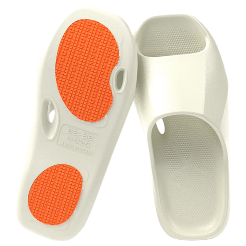 HIPANDA Women's Bathroom Quick-Dry Non-Slip Slippers EVA Thick Sole Silent Indoor Shower Wear-Resistant Off-White Size 36-37