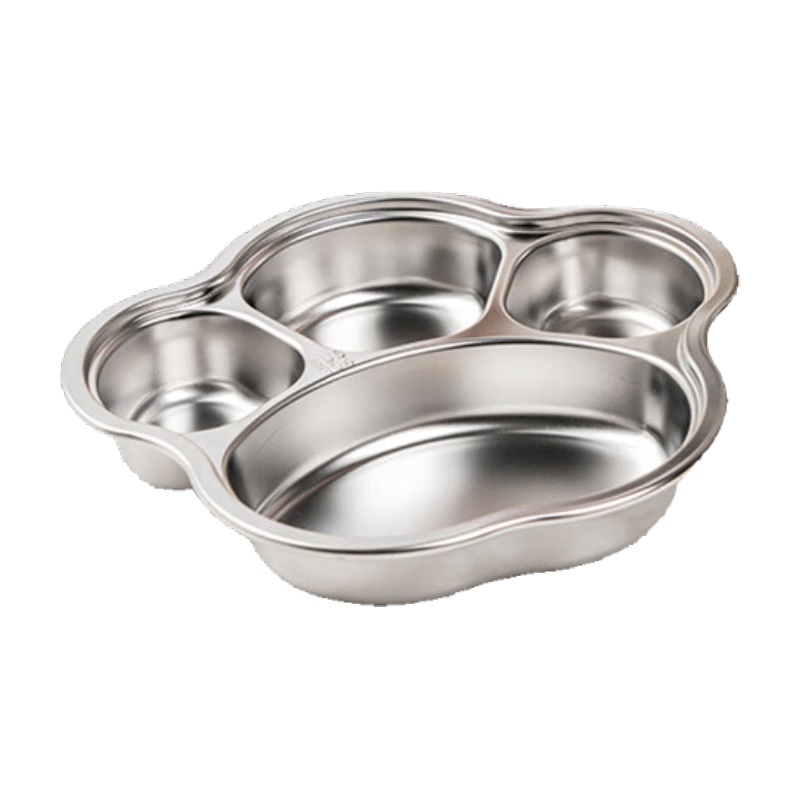 COOKSS Children's Day Gift Baby Plate 304 Stainless Steel Divided Feeding Plate