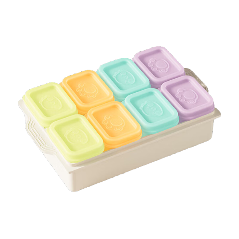 COOKSS Baby Food Storage Box Baby Food Mold Compartmentalized Container Ice Pop Mold Ice Cube Tray Baby Food Bowl Tool for Kids