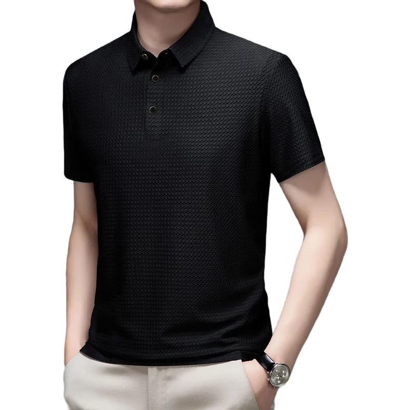 LangSha Polo Shirt for Men, Summer Quick-Dry Ice Silk Cool-Feeling T-Shirt, Loose Casual Business Versatile Collared Short Sleeve, Gift for Elders