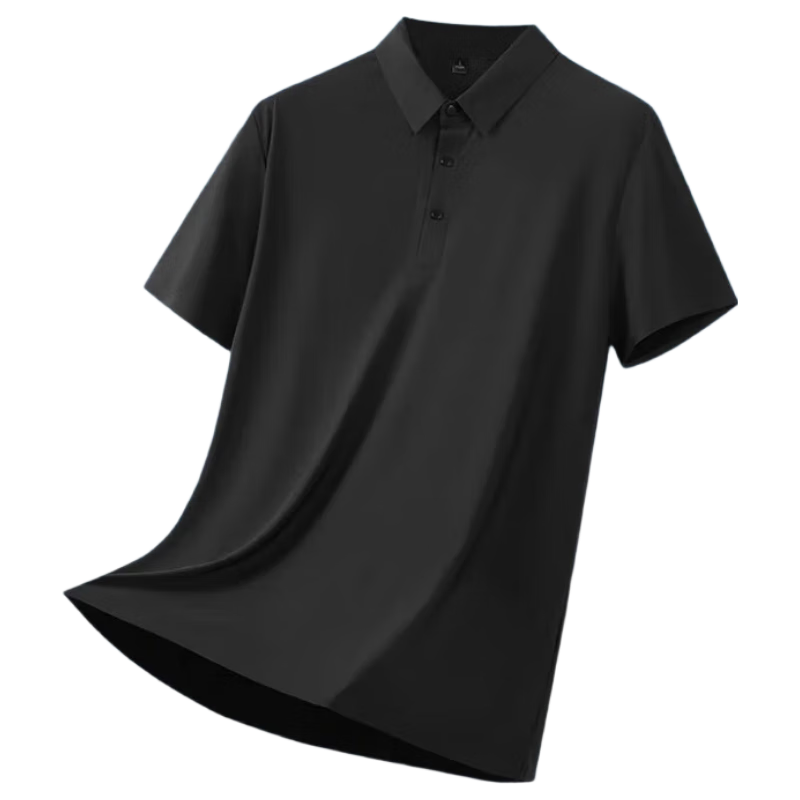 LangSha Polo Shirt for Men, Summer Sports T-Shirt, Loose-Fitting Cool Ice Silk Collar Short Sleeve, Fitness Running Father's Day Gift