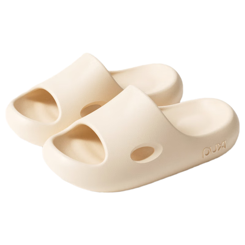 Puxi Summer Kids Slippers Cute Soft Elastic Non-Slip Cloud-Like Cool Home Slippers Cream White 26-27 (190mm)