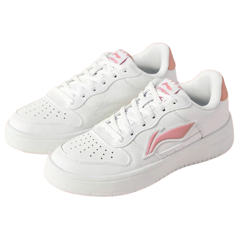 LI-NING Floating Boat Women's Low-Cut Comfortable Lightweight Breathable White Sneakers Classic Casual Fashion Everyday Versatile Skate Shoes for Women