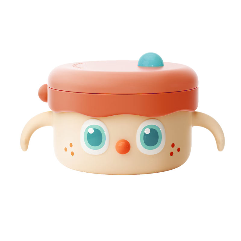 Huangchong Cute Baby Food Bowl, Children's Water-Filled Insulated Bowl with Suction Cup, PPSU Tableware, Lise Orange