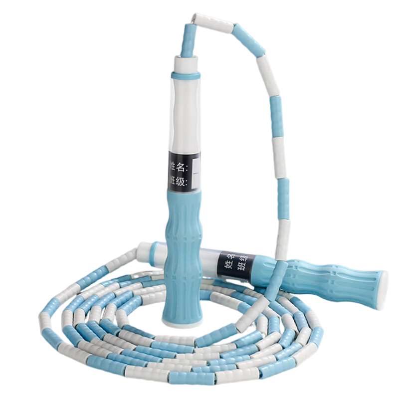 Duweike Children's Bamboo Jump Rope, Professional Adjustable Fitness Rope for Primary And Secondary School Students, Suitable for Physical Education Exams And Sports, Blue