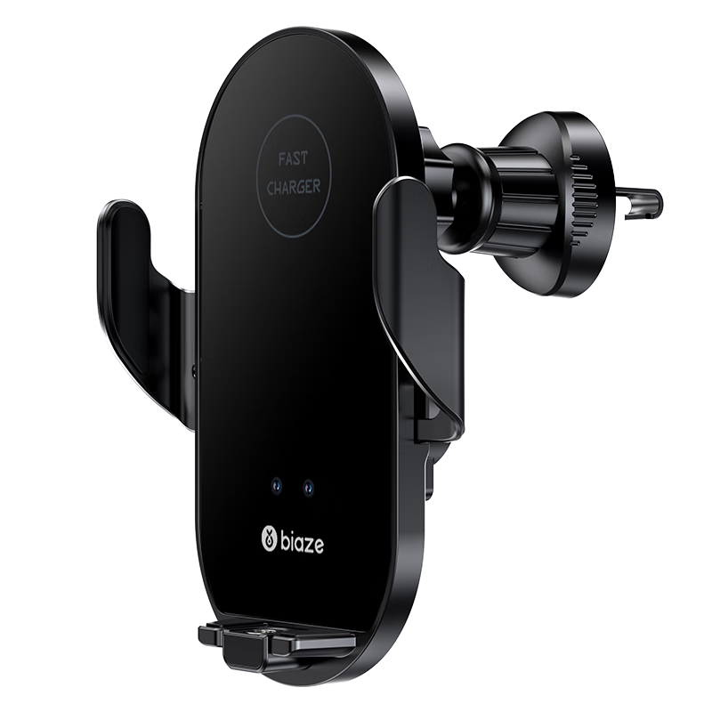 BIAZE Car Phone Holder with Wireless Charger, Automatic 15W Fast Charging Car Navigation Mount Compatible with Apple And Android