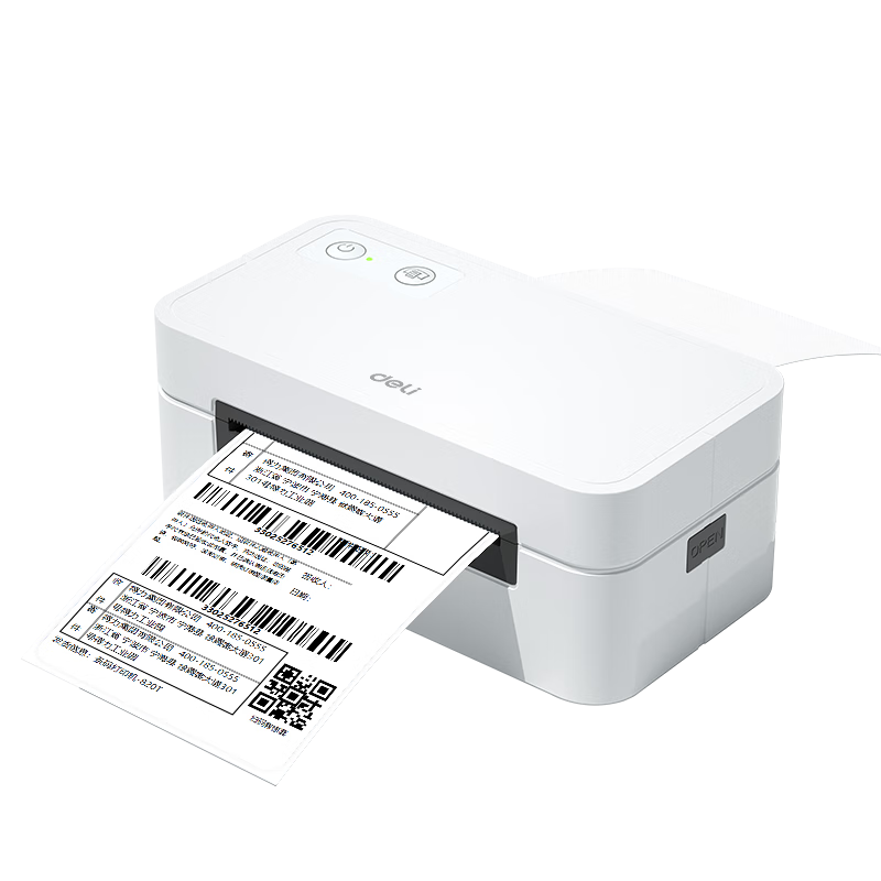 Deli GE435-W Express Printer, Single-Page Single-Side Thermal Printer, 80mm Warehouse Logistics Commercial Office Adhesive Barcode Label Printer, Mobile Bluetooth Versio
