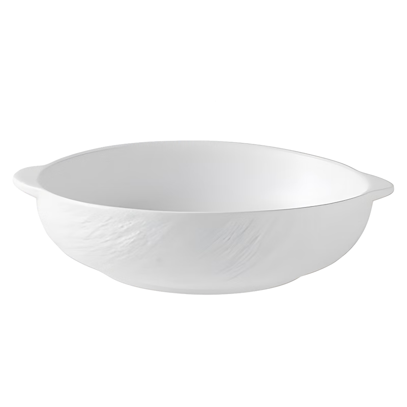 Canjiangjun Pickled Fish Soup Bowl, Large Ceramic Underglaze Colored Double-Ear Embossed Soup Pot for Home Use, White, 12 Inches
