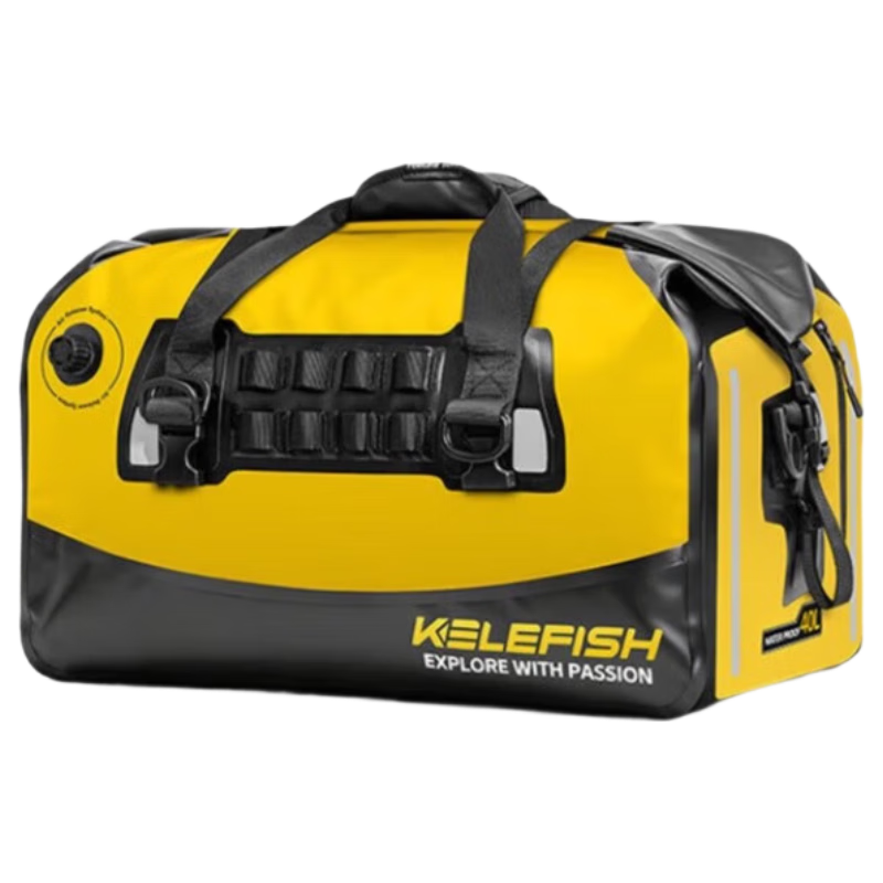KELEFISH Motorcycle Tail Bag Waterproof Travel Saddle Bag Riding Rear Seat Bag Sand Yellow - Updated Version 55L