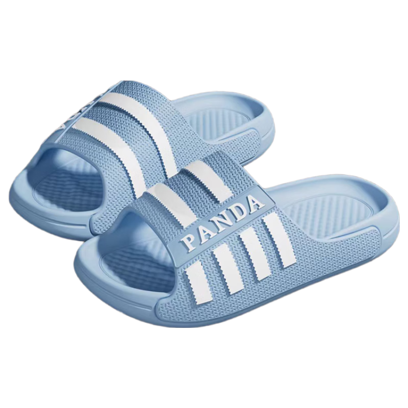 HIPANDA Men's EVA Bathroom Slippers Striped Non-Slip Thick Sole Soft Feel Home and Outdoor Sandals Sky Blue Size 40-41