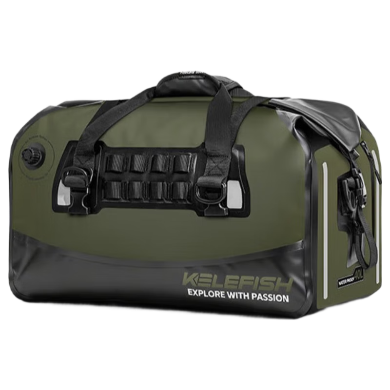 KELEFISH Motorcycle Tail Bag Waterproof Travel Pack Rear Seat Bag Warrior Green - Updated Version 20L
