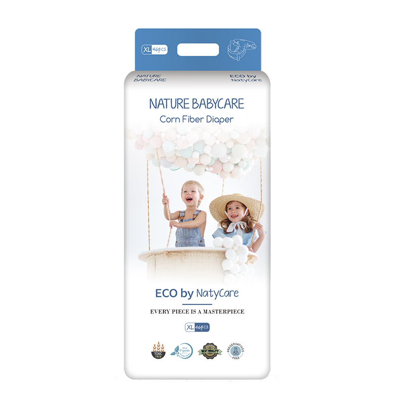 NatyCare Baby Diapers XL46 (12-17kg), Aurora Series Extra Large Size Diapers, Quick Absorption And Breathable
