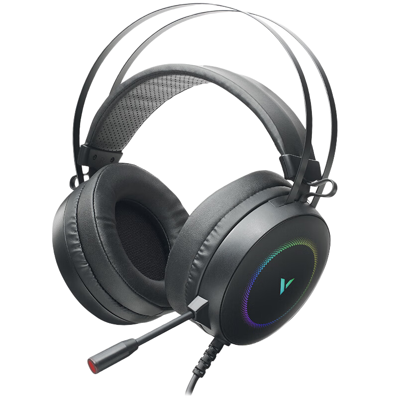 Rapoo VH160S Upgraded Wired Gaming Headset for Triangle Action FPS Games, PUBG, Valorant, Sound Positioning, Over-Ear 7.1 Channel RGB Backlit Headphones, Black