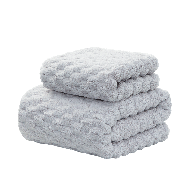 GGT Bamboo Bath Towel Set for Adults, Class A Soft Absorbent Quick-Drying Large Bath Towel And Hand Towel Two-Piece Set, Light Ink Color Sports