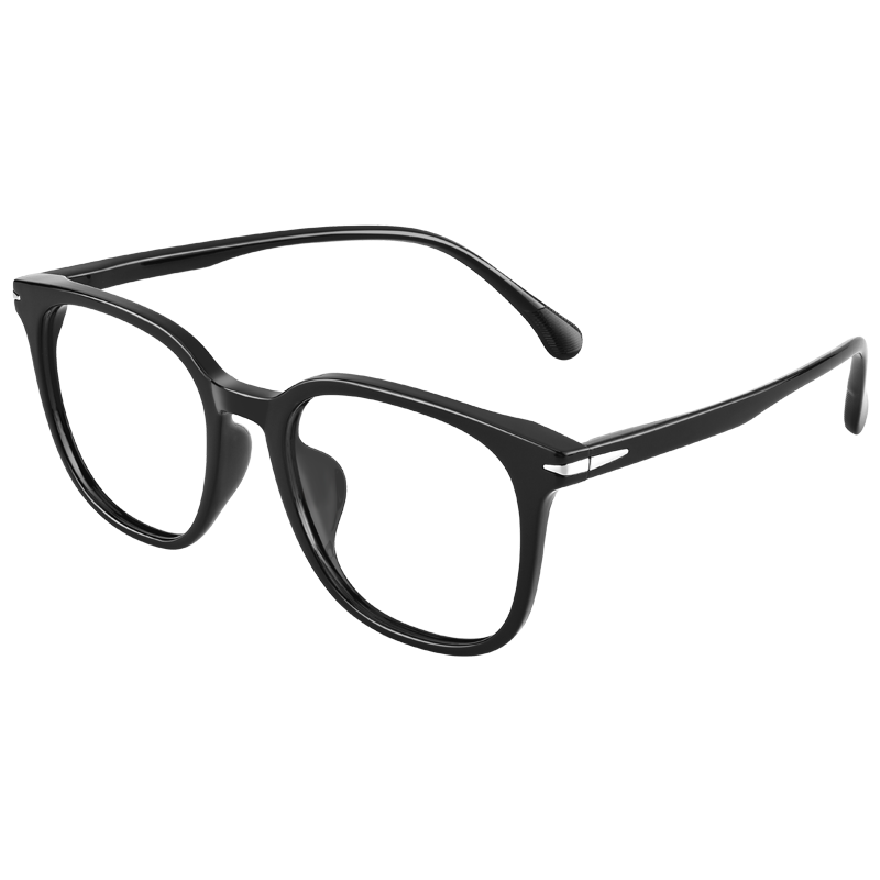 ZEISS Lenses, Myopia Prescription Available, TR90 Frame, Glossy Black, Ouna Non-Prescription Blue Light Blocking (Try-On)