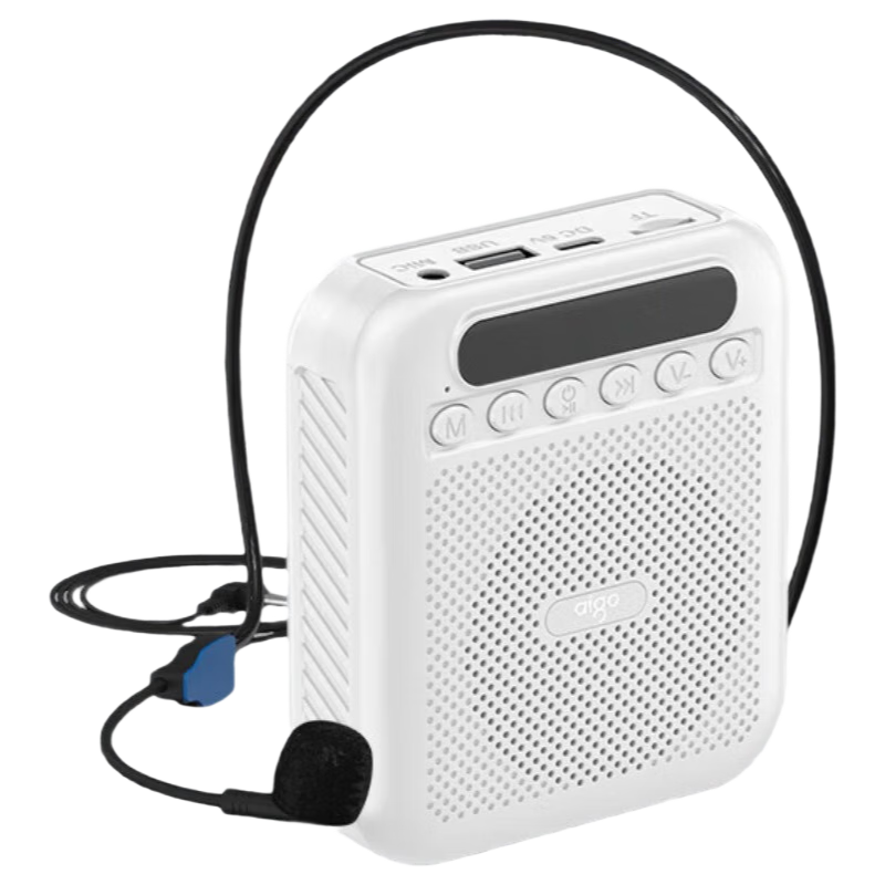Aigo Xiaomifeng Amplifier, Teacher-Specific Teaching Bluetooth Speaker, Outdoor Tour Guide Portable Classroom Megaphone, A151Lite Wired Version, White