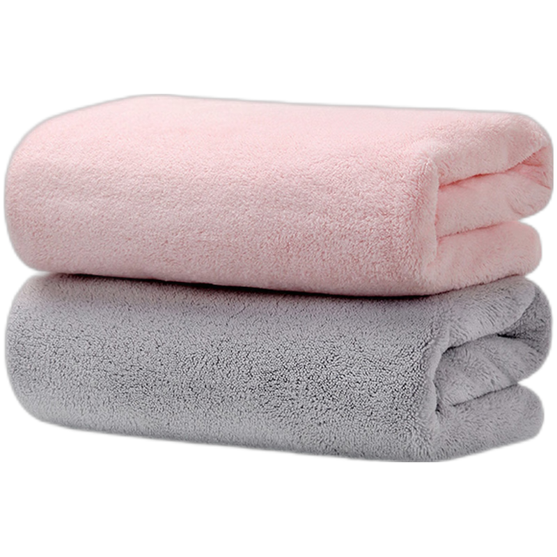 GGT Snowflake Velvet Soft Face Towel for Men And Women, Highly Absorbent Quick-Drying Lint-Free Household Washcloth for Face Washing And Hair Drying, Pink + Gray