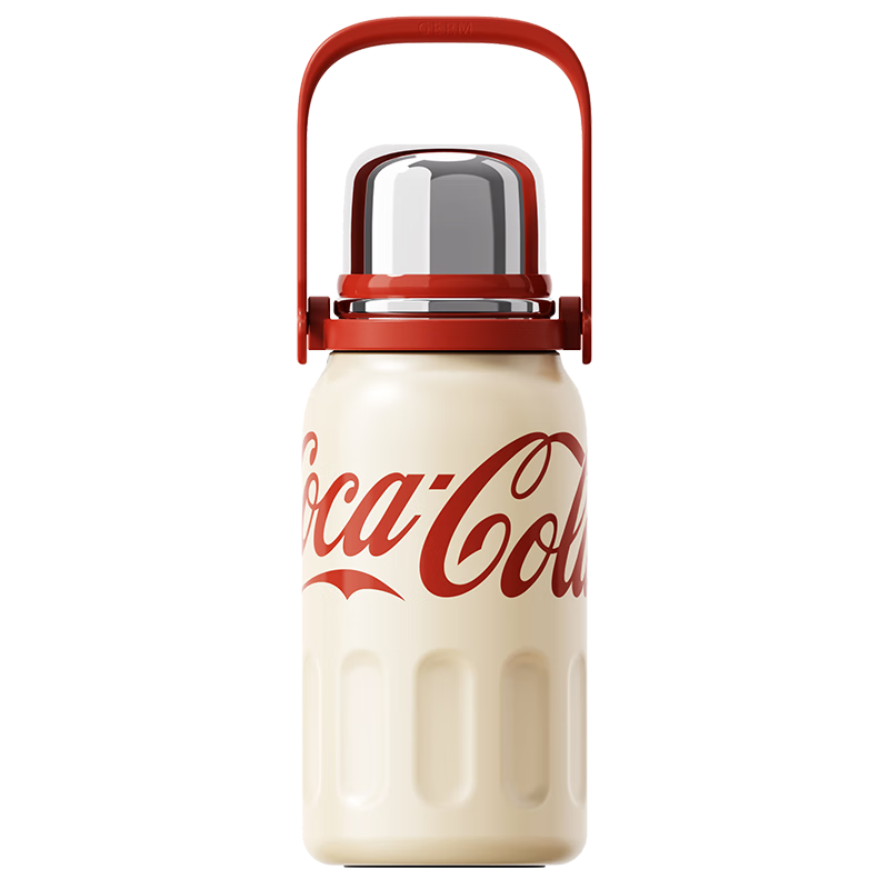 Germ Coca-Cola Rhythm Insulated Water Bottle for Men And Women, Sports Water Cup, Large Capacity Car Cup, Student Mug, 800ML, Apricot Color