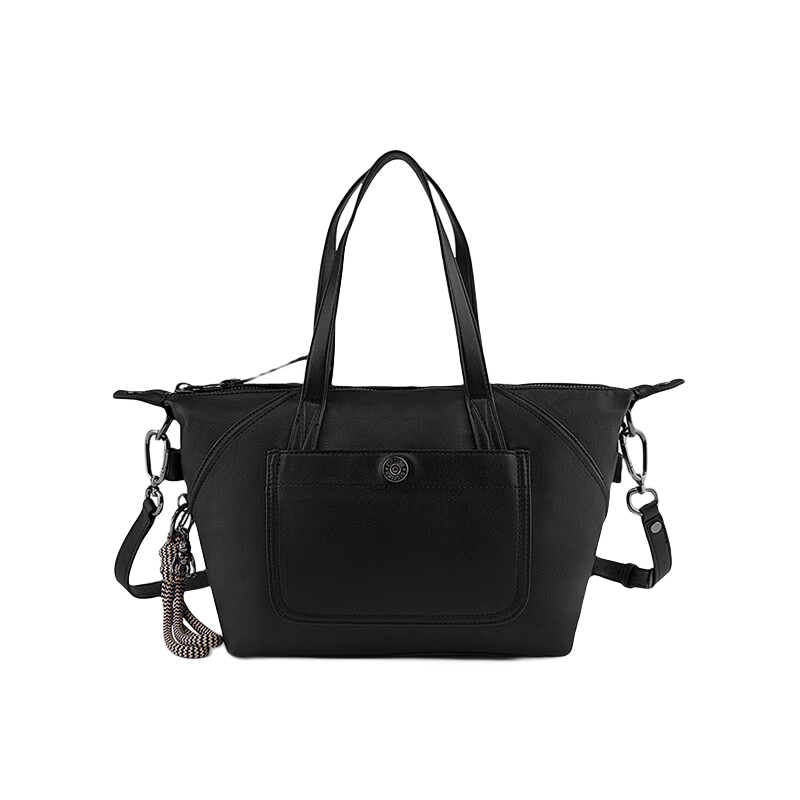 Kipling Commuter Large Capacity Crossbody Bag, Water-Resistant REY Luxury Selection ART MINI, Black Leather, Birthday Gift