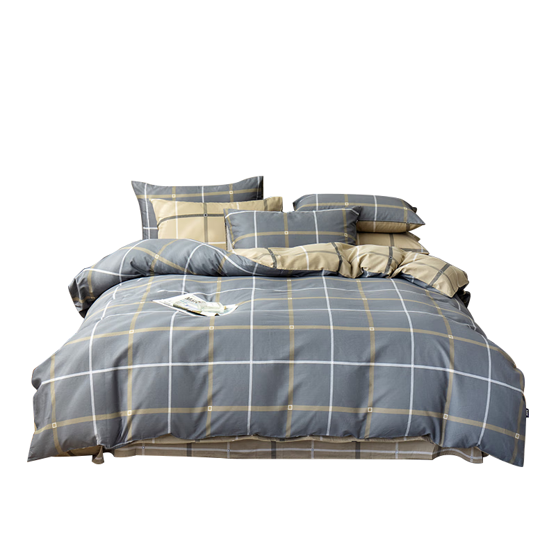 Dohia Home Textile Pure Cotton Three-Piece Set, Single Dormitory 100% Cotton Duvet Cover Bed Sheet Bedding Set, 1.2 Meters 152*218cm