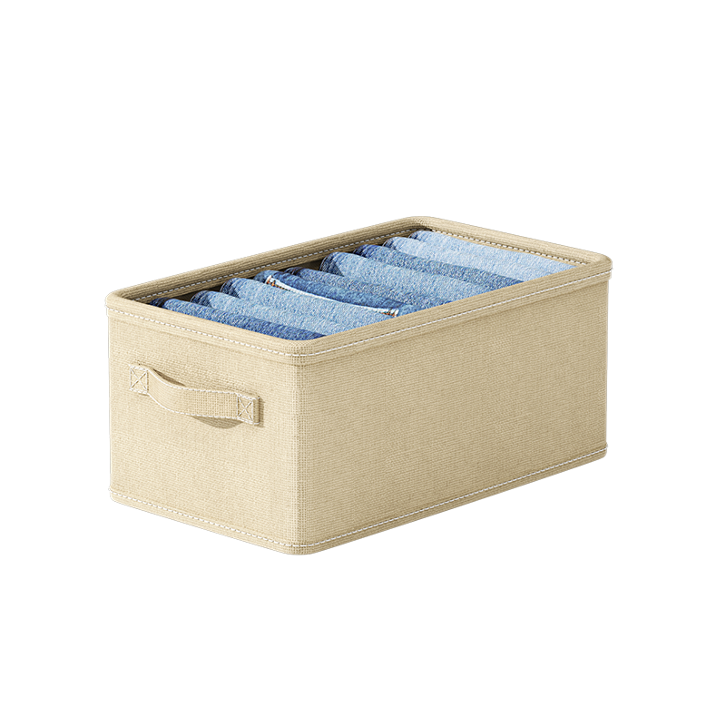 Bangnimeijia Foldable Clothes Storage Box, Household Wardrobe Organizer with Drawers, Cotton And Linen Storage Container, 28L