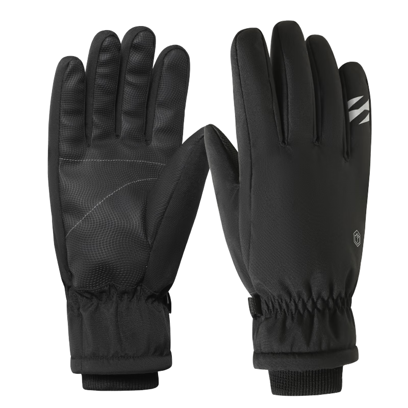 JD Original Fleece-Lined Cycling Gloves, Winter Warm Windproof Motorcycle Electric Bicycle Delivery Skiing Gloves for Men And Women, Touchscreen Compatible, Size L