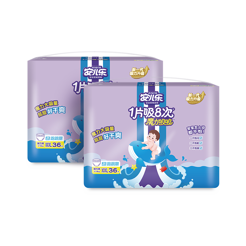 Anerle [No Azodicarbonamide] Magic Absorb Pull-Up Diapers XXXL36 Pieces*2 (18kg And Above), Breathable, High Absorbency