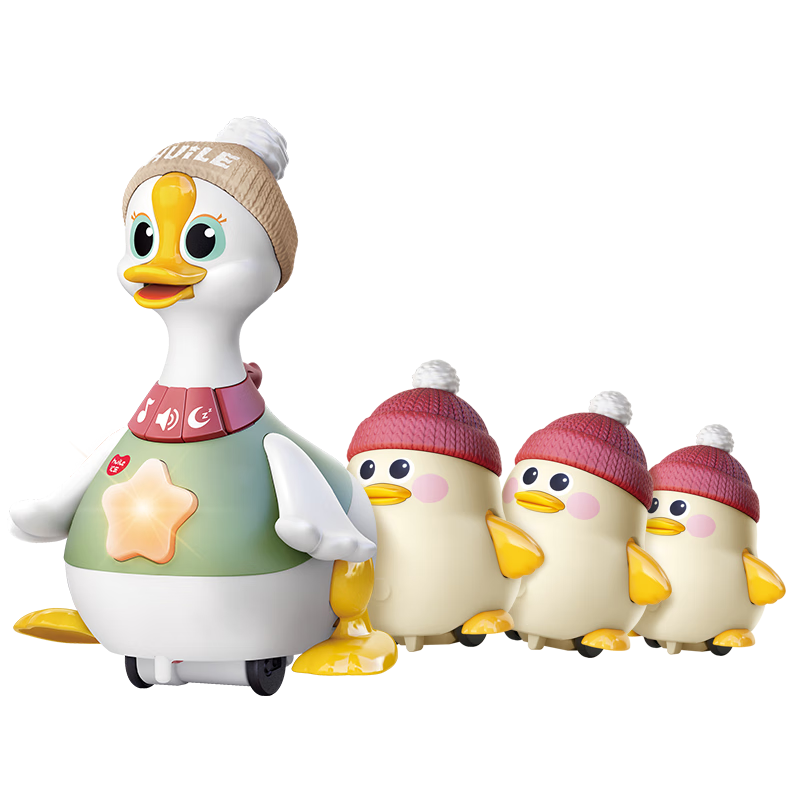 HUILE TOYS Crawling Duck And Goose Wobble Toy, Baby Toy for 1-3 Year Old Boys And Girls, Early Education Crawling Toy, Birthday Gift