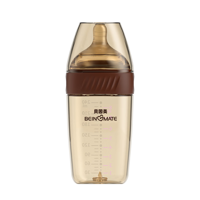Beiyinmei Baby Anti-Colic Bottle for 0-3 Months PPSU Wide Neck 240ml Breast Milk Substitute Nipple for Weaning
