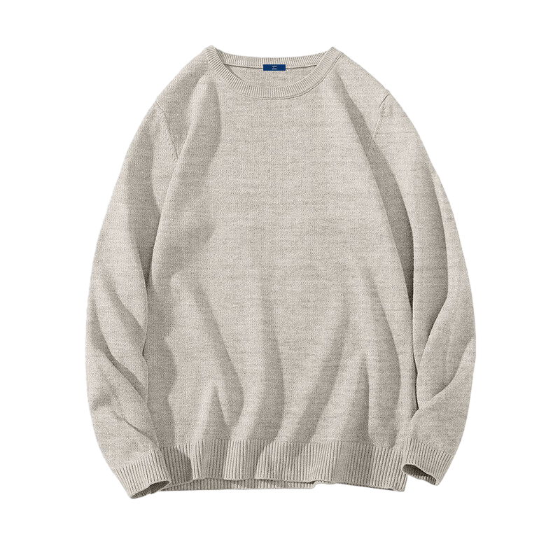GENIOLAMODE Semir Group Men's Winter Crew Neck Base Layer Knit Sweater Light Gray 3XL