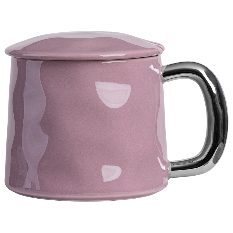 Banwu Life Ceramic Mug with Lid and Spoon High-Quality Coffee Cup Office Water Cup Women's Breakfast Cup