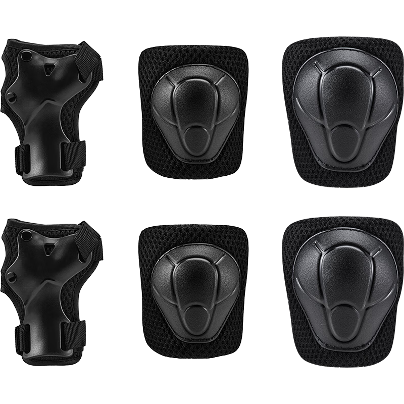 JD Original Children's Protective Gear, Roller Skating Skateboard Balance Bike Safety Equipment, Knee Pads Elbow Pads Palm Guards 6-Piece Set, Black