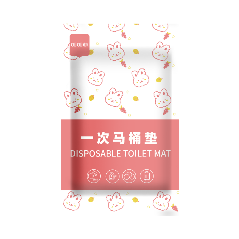 JAJALIN Disposable Toilet Seat Covers with Rabbit Print, Waterproof, Portable for Travel, Postpartum Care, And Travel, 10 Pieces
