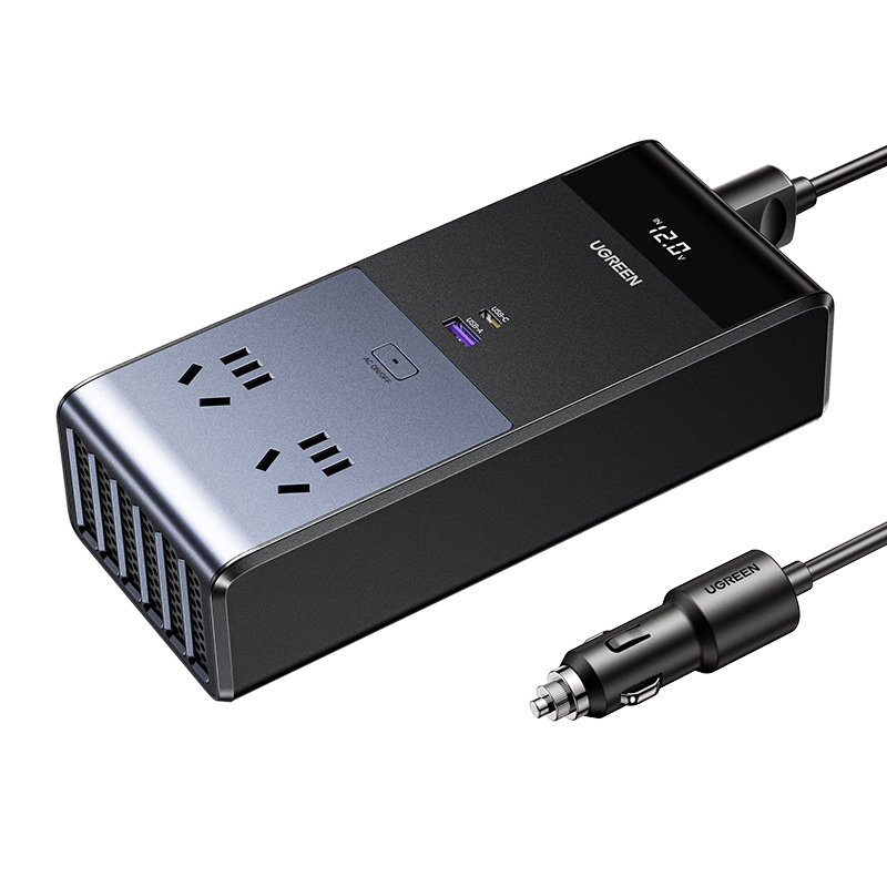 UGREEN Car Power Inverter Pure Sine Wave 12V to 220V 300W High-Power Cigarette Lighter Converter Car Charger