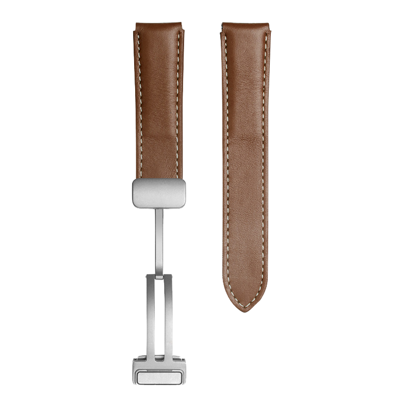 Watchbond Leather Strap Compatible with Huawei Watch 6/6 Pro, GT7/6/5/watch6Pro/4/3/Watch4Pro, Genuine Leather 46mm Magnetic Folding Clasp 22mm Watchband