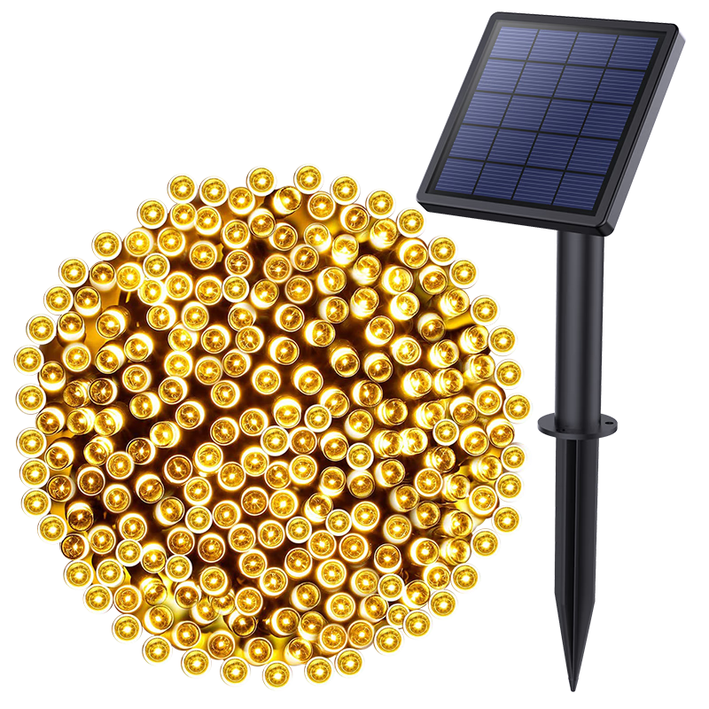 Intelamp Solar String Lights, Outdoor Camping Decorative Lights, Warm Light Waterproof LED String Lights, Garden Villa Starry Sky Atmosphere Lights