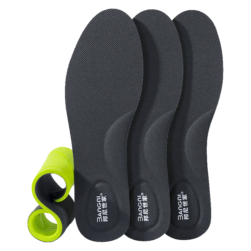 3AnGnI 3 Double Pack Insoles for Men And Women, Odor-Resistant, Antibacterial, Shock-Absorbing, Soft And Elastic, Sweat-Wicking, Deodorizing, Military Training, Size 39