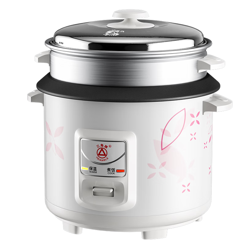 Triangle Rice Cooker, Home Use, 6L Large Capacity, Traditional Electric Rice Cooker, Non-Stick Inner Pot, with Steamer Basket, Rice Cooker for 5-8 People, Model TG-Z60X18J