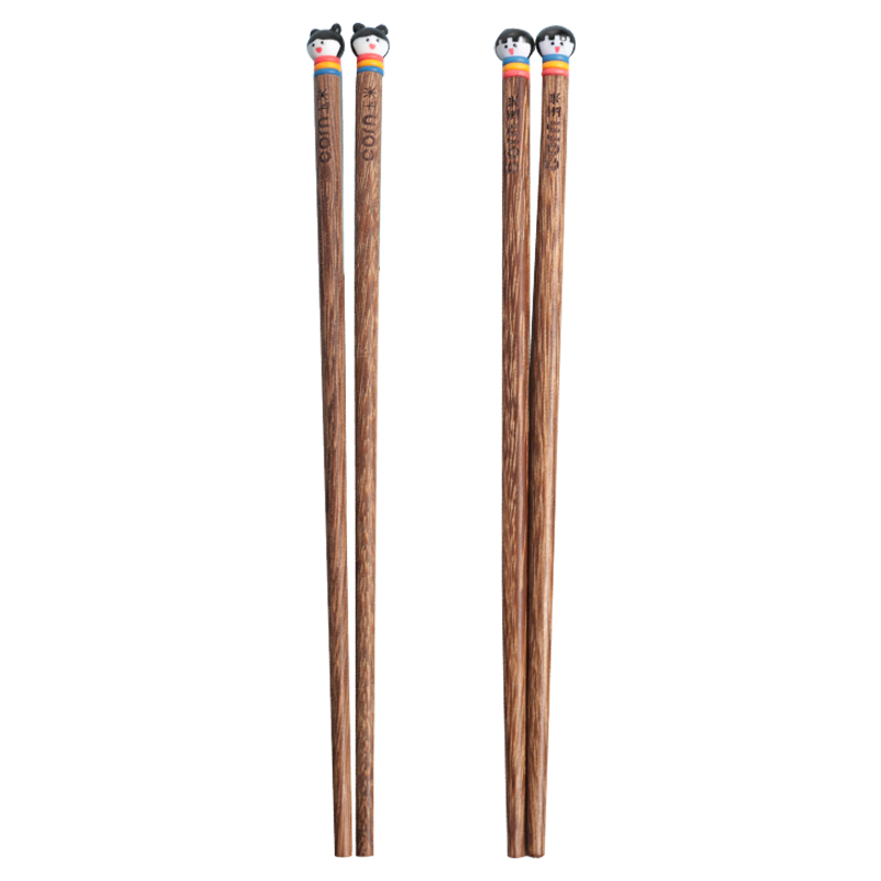 CORN Children's Chopsticks for Ages 6-12, Wooden Household Chopsticks, Non-Slip Baby Chopsticks for Girls 5-8 And Kindergarten Use, 8 Short Chopsticks