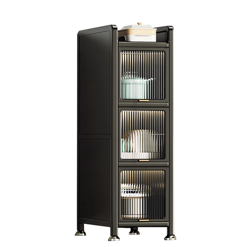 Jiabangshou Kitchen Utensil Storage Rack, Floor-Standing Storage Cabinet, Gap Storage Cabinet, Multifunctional Storage Cabinet, Cupboard, 4 Layers, 30cm