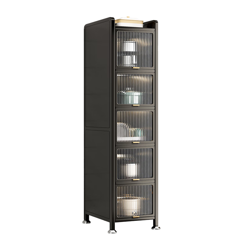 Jiabangshou Kitchen Utensil Storage Rack, Floor-Standing Storage Cabinet, Gap Organizer, Multifunctional Storage Cabinet, Cupboard, 6 Layers, 30cm