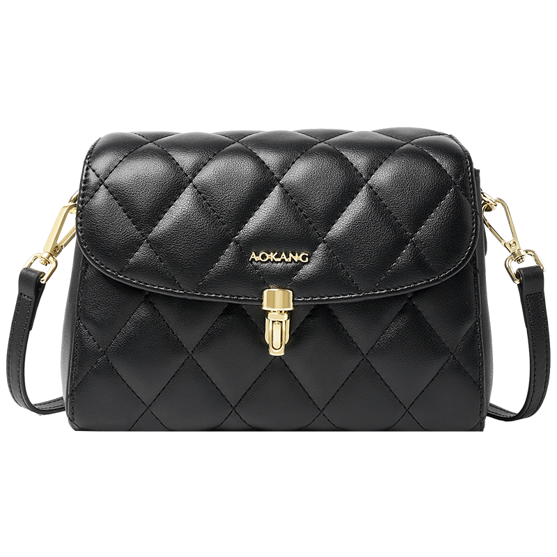 Aokang Women's Handbag, Cowhide Leather, Trendy Diamond Pattern Chain Bag, Light Luxury Crossbody Shoulder Bag, Birthday And 520 Gift for Girlfriend Or Wife